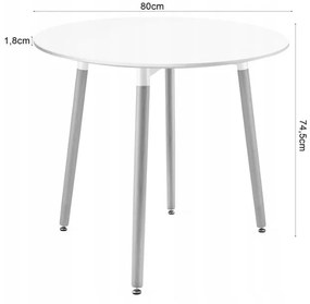 Jedálenský set 1+4, stôl KAMI 80x80 biely + stolička BALI MARK biela
