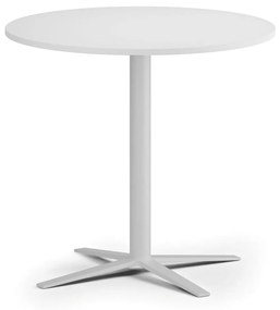 Konferenčný stolík AURA, priemer 80 cm, biela podnož, biela