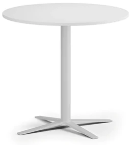Konferenčný stolík AURA, priemer 80 cm, biela podnož, biela