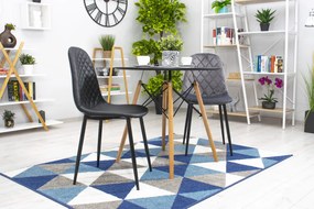 AKCE Tmavo sivá zamatová stolička ASTI s čiernymi nohami II. akosť