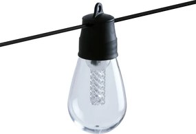 LED stmievateľný solárny reťaz 25xLED/1,5W/3,7/5V 2200 mAh 15 m IP65 čierna + diaľkové ovládanie
