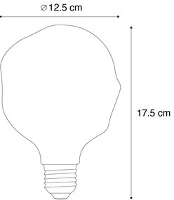 E27 Stmievateľná LED žiarovka so špirálovým vláknom G125 zrkadlovo strieborná 4W 75 lm 1800K