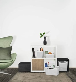 Rotho Úložný box s vekom a s madlami BRISEN 18l, 29x29x29cm, biely