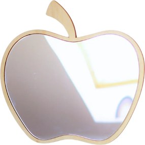 Zrkadlo jablko do detskej izby – akrylové zrkadlo z dreva 30x30 cm