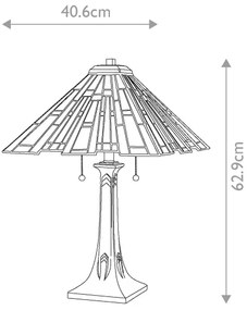 Quoizel QZ-MAYBECK-TL - Stolná lampa Tiffany MAYBECK 2xE27/60W/230V