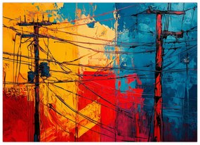 Obraz - Abstraktné elektrické vedenie (70x50 cm)