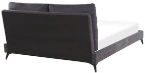 Manželská posteľ 160 cm MELIA (polyester) (tmavosivá) (s roštom). Vlastná spoľahlivá doprava až k Vám domov. 1023471