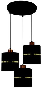 Luster na lanku ASSAM 3xE27/60W/230V čierna