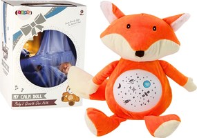 LEAN Toys Plyšová líška uspávačik so svetlami a zvukmi nočný a denný režim