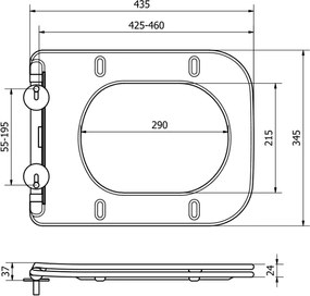 Mexen - WC sedátko SLIM DUROPLAST na wc misu STELLA, MARGO (2134) | soft-close, 39090100