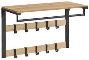 Nástenný vešiak s poličkou OSKAR LCR101B11 čierny / hnedý