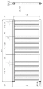 Aqualine Aqualine, DIRECT-E elektrické vykurovacie teleso, rovné, 600x960 mm, 400W, biela, ILE96T