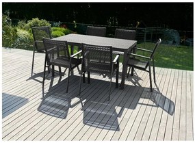 Livarno home Záhradný stôl Miami + Záhradná stolička Miami, 6 kusov  (800008478)