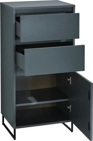 Komoda so šuplíkmi Cologne, 50 cm, antracitová