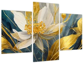 Obraz - Maľba zlatých kvetov (90x60 cm)
