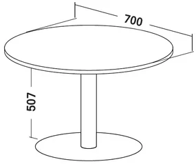 Konferenčný stôl ProOffice priemer 70 x 50,7 cm, buk