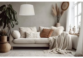 Závesné svietidlo Gaja, 1x krémové textilné tienidlo, (fi 44cm), w