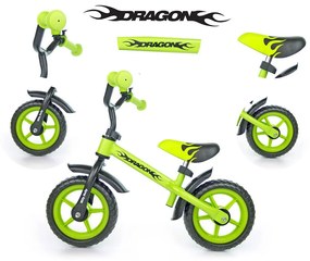 Detské odrážadlo kolo Milly Mally Dragon green
