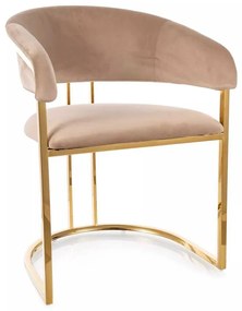 Jedálenská stolička Murata, béžová / zlatá