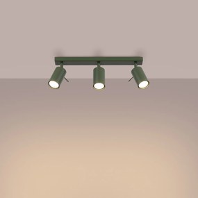 Bodové svietidlo Ring, 3x olivové kovové tienidlo, (možnosť polohovania)