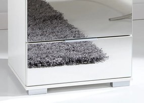 Nočný stolík Easy Plus, biely/zrkadlo