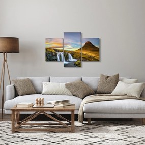 Obraz hory a vodopádov na Islande (90x60 cm)