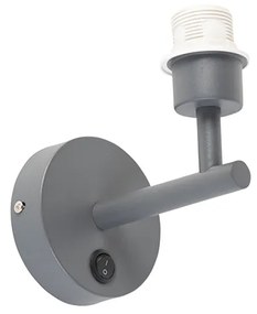 Moderná nástenná lampa tmavosivá 1-svetlo s vypínačom - Combi
