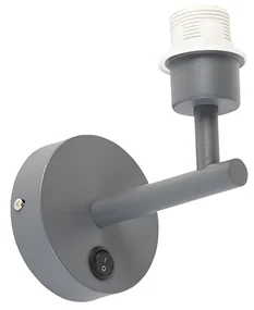Moderná nástenná lampa tmavosivá 1-svetlo s vypínačom - Combi