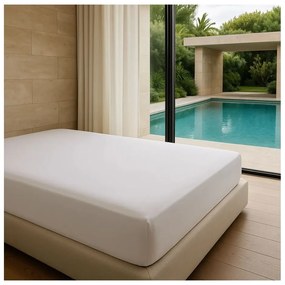 Biela napínacia plachta z bavlny Renforcé 200x140 cm Ranforce – Mila Home Luxury