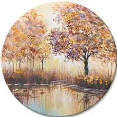 Okrúhly maľovaný obraz Ukryté slnko | rôzne rozmery