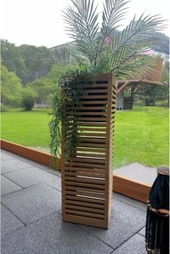 Kvetináč BLOCK, drevo, výška 77 cm, s priečkami, hnedý