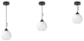 Závesné svietidlo Costa, 1x biele sklenené tienidlo, b