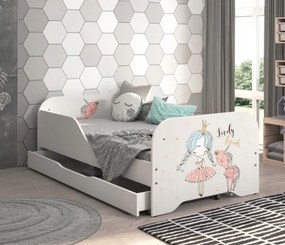 Detská posteľ MIKI 160 x 80 cm s motívom princezny a jednorožca