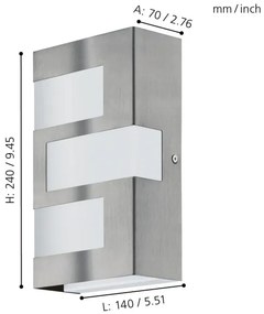 Eglo 94086 - LED vonkajšie osvetlenie RALORA 3xLED/2,5W/230V