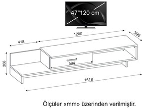 TV stolík/skrinka Wade (biela + orech). Vlastná spoľahlivá doprava až k Vám domov. 1088928