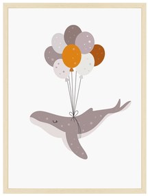 Newborn Sky - veľryba s balónikmi - obraz do detskej izby Bez rámu  | Dolope