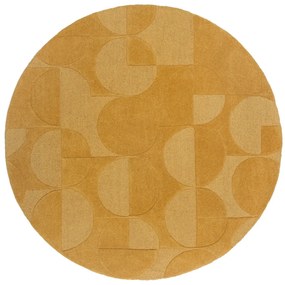 Kusový koberec Moderno Gigi Ochre kruh, 160x160 (priemer) kruh, žltá, obývacia izba, Flair Rugs