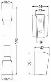 Mexen príslušenstvo - 1-bodový ručný sprchový set R-33, chróm/biela, 785336052-02