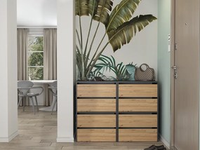 Botník (skrinka na topánky) Metido 1 (antracit + dub artisan). Akcia -19%. Vlastná spoľahlivá doprava až k Vám domov. 1132580