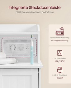 VASAGLE kúpeľňová skrinka, 30 x 60 x 100 cm, oblačne biela