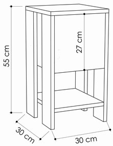 Antracitovosivý nočný stolík Ema