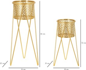 Sada 2 ks stojanů na květiny Nat B zlatá