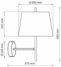 Nástenná lampa ELENA 1xE27/20W/230V čierna