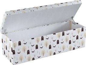 Truhlica čalúnená farba produktu hnedá látka vzorované