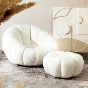 Kreslo DOUILL otočné, krémové TEDDY 869414