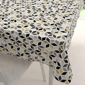Biante Dekoračný obdĺžnikový obrus Leona LN-065 Zlato-čierna mozaika 80x120 cm