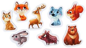 Lesné zvieratká - náučné puzzle 8 zvieratiek - 16 dielov