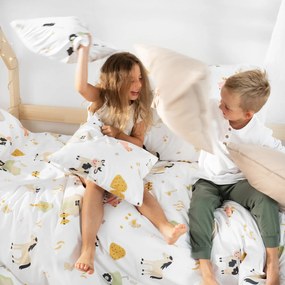 Goldea detské bavlnené obliečky - život na farme 140 x 200 a 70 x 90 cm