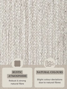 Hanse Home, Kusový koberec Jute Braided 106321 White ovál, 160x230 ovál, biela, chodba / predsieň