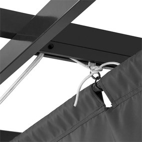 Pantheon, pergola, prístrešok, 3 x 4 m, hliník, strieška proti slnku, polyester, sivá